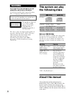 Preview for 2 page of Sony MHC-VX55 Operating Instructions Manual