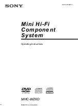 Sony MHC-WZ80D Operating Instructions Manual предпросмотр