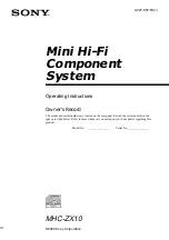 Sony MHC-ZX10 - Mini Hifi Component System Operating Instructions Manual preview