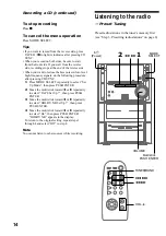 Preview for 14 page of Sony MHC-ZX10 - Mini Hifi Component System Operating Instructions Manual