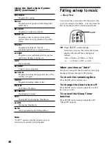 Preview for 40 page of Sony MHC-ZX10 - Mini Hifi Component System Operating Instructions Manual