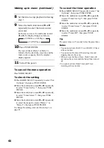 Предварительный просмотр 42 страницы Sony MHC-ZX10 - Mini Hifi Component System Operating Instructions Manual