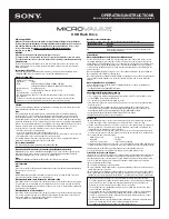 Sony MicroVault USM-L Operating Instructions preview