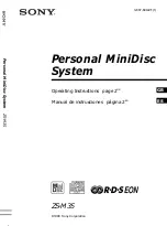 Sony MINIDISC ZS-M35 Operating Instructions Manual предпросмотр