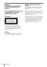 Preview for 2 page of Sony MINIDISC ZS-M35 Operating Instructions Manual