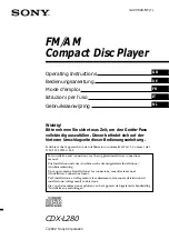 Sony Model CDX-L280 Operating Instructions Manual предпросмотр