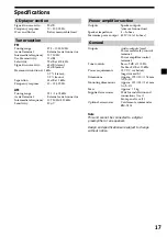 Preview for 17 page of Sony Model CDX-L280 Operating Instructions Manual