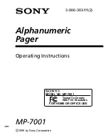 Предварительный просмотр 1 страницы Sony MP-7001 Operating Instructions Manual