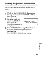 Предварительный просмотр 43 страницы Sony MP-7001 Operating Instructions Manual