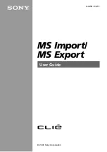 Sony MS Export User Manual preview