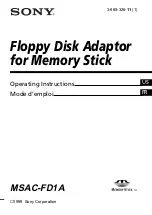 Предварительный просмотр 1 страницы Sony MSAC-FD1A Operating Instructions Manual