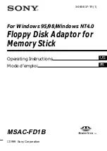 Предварительный просмотр 1 страницы Sony MSAC-FD1B Operating Instructions Manual