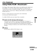 Preview for 15 page of Sony MSAC-FD2M - MAVICA FLOPPY ADPT WIN NT-MAC MVC-FD85 FD90 FD95 Operating Instructions Manual