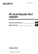 Предварительный просмотр 1 страницы Sony MSAC-PR1 Operating Instructions Manual