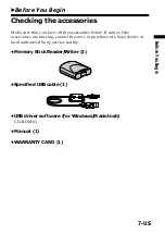 Предварительный просмотр 7 страницы Sony MSAC-US1 Operating Manual