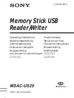 Sony MSAC-US20 Operating Instructions Manual предпросмотр