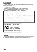 Preview for 2 page of Sony MSAC-US5 Operating Instructions Manual