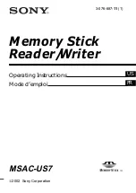 Preview for 1 page of Sony MSAC-US7 Operating Instructions Manual