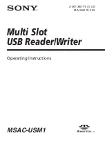 Preview for 1 page of Sony MSAC-USM1 Operating Instructions Manual