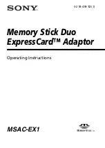 Sony MSACEX1 - Adaptateur Memory Stick Duo Express Card Operating Instructions Manual preview