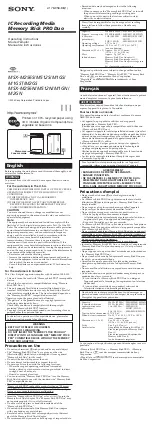 Sony MSX-M1GN Operating Instructions preview