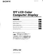 Preview for 1 page of Sony Multiscan CPD-L150 Operating Instructions Manual