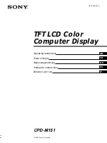 Preview for 1 page of Sony Multiscan CPD-M151 Operating Instructions Manual