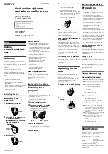 Preview for 1 page of Sony MV-01HP Operating Instructions