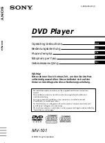 Sony MV-101 - Mobile Dvd Operating Instructions Manual preview