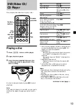 Preview for 13 page of Sony MV-101 - Mobile Dvd Operating Instructions Manual