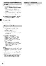 Preview for 14 page of Sony MV-101 - Mobile Dvd Operating Instructions Manual