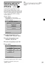 Preview for 21 page of Sony MV-101 - Mobile Dvd Operating Instructions Manual