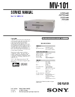 Sony MV-101 - Mobile Dvd Service Manual preview
