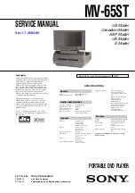 Sony MV-65ST - Dream Station Service Manual preview