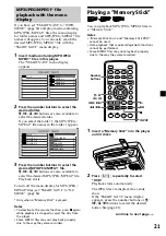 Предварительный просмотр 21 страницы Sony MV-900SDS - Dream System 3 Operating Instructions Manual