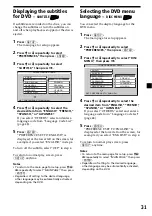 Preview for 31 page of Sony MV-900SDS - Dream System 3 Operating Instructions Manual