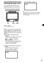 Preview for 13 page of Sony MV7101DS - Mobile DVD Dream System Operating Instructions Manual