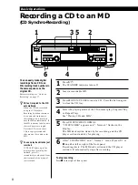 Preview for 8 page of Sony MXD-D3 Operating Instructions Manual