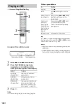 Preview for 12 page of Sony MXD-D400 Operating Instructions  (primary manual) Operating Instructions Manual