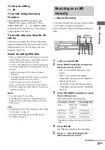 Preview for 21 page of Sony MXD-D400 Operating Instructions  (primary manual) Operating Instructions Manual