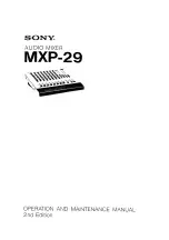 Sony mxp-29 Operation And Maintenance Manual предпросмотр