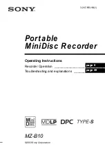 Sony MZ-B10 - Minidisc Voice Recorder Operating Instructions Manual предпросмотр