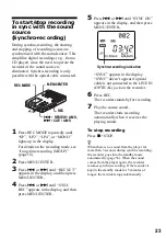 Предварительный просмотр 23 страницы Sony MZ-B10 - Minidisc Voice Recorder Operating Instructions Manual