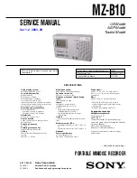 Sony MZ-B10 - Minidisc Voice Recorder Service Manual preview