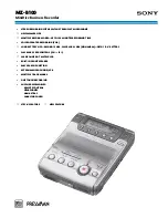 Sony MZ-B100 - Minidisc Business Product Recorder Specifications preview