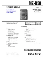 Sony MZ-B50 Service Manual preview