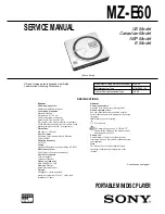 Sony MZ-E60 Service Manual preview