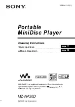 Предварительный просмотр 1 страницы Sony MZ-N420DPS Operating Instructions Manual