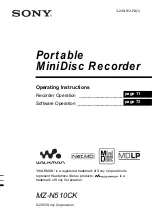 Preview for 1 page of Sony MZ-N510CK Operating Instructions Manual