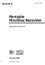 Preview for 1 page of Sony MZ-R37SP - MD Walkman MiniDisc Recorder Operating Instructions Manual